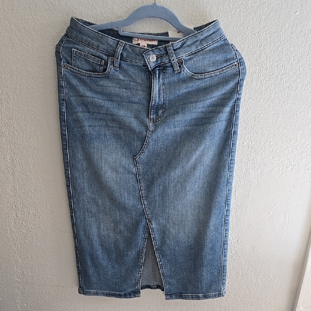 LUCKY BRAND Women's Blue Denim Skirt